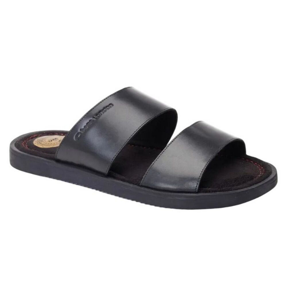 Base London Mens Maven Leather Sandals / Black